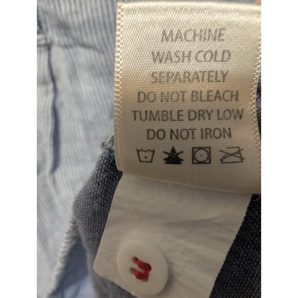 Max Studio Women's Blue White Striped 3/4 Roll Sleeves Mini Dress Size M - Picture 11 of 11